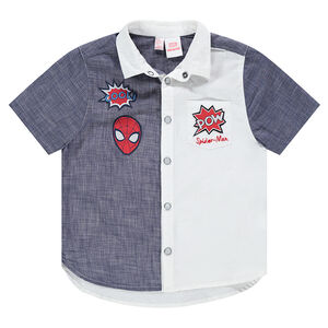 Chemise manches courtes bicolore avec badges brodés Marvel Spiderman 