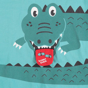 T-shirt manches longues print crocodile à langue mobile 