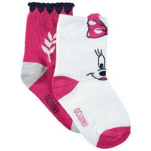 Lot de 2 paires de chaussettes assorties avec Minnie en jacquard 