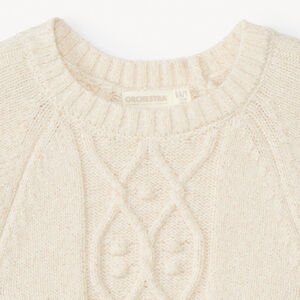 Pull uni en tricot torsadé scintillant fille 