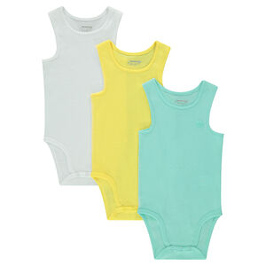 Lot de 3 bodies en jersey sans manches 