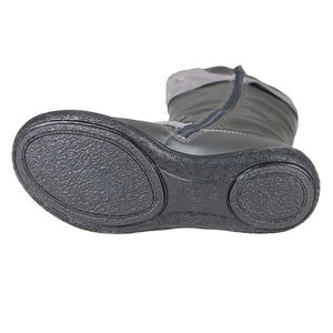 Bottes grises en cuir avec boucles et rivets 