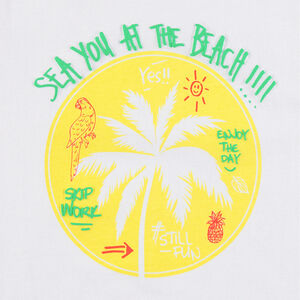 Tee-shirt manches courtes avec palmier printé 