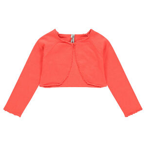 Gilet court manches longues en tricot uni  