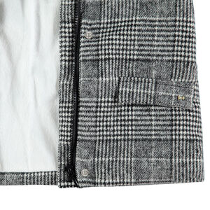 Manteau à capuche en drap de laine doublé sherpa  