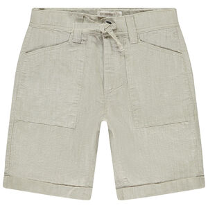 Bermuda uni en toile tissée garçon 