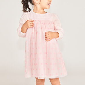 Robe de cérémonie bi-matière imprimé fleurs pour bébé fille 