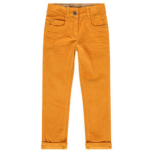  Pantalon en velours uni effet crinkle 