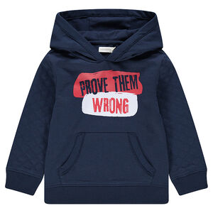 Sweat en molleton à capuche avec inscriptions printées 