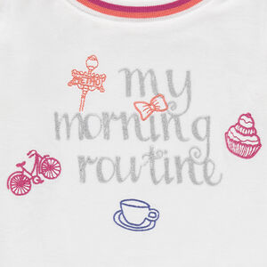 Junior - Pyjama en velours avec inscription printée et broderies 