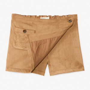 Jupe-Short portefeuille effet daim fille 