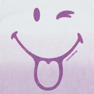 Tee-shirt manches longues effet tie and dye avec Smiley pailleté 