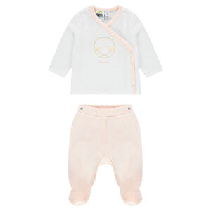 Pyjama en velours print Smiley Baby 