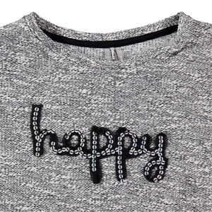 Junior - Sweat en molleton chiné avec inscription en sequins 