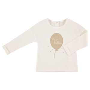 Tee-shirt manches longues en jersey avec ballon pailleté printé 