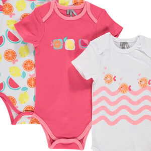 Lot de 5 bodies fantaisie avec ouverture adaptée à l'âge 
