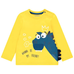 T-shirt manches longues en coton print dragon ludique 