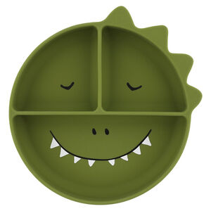 Assiette silicone avec ventouse et compartiments Mr Dino 