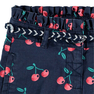 Short en twill imprimé all-over à ceinture en cordelette 