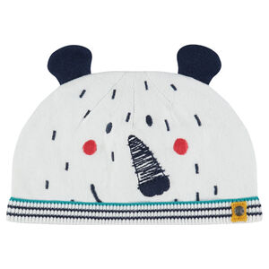 Bonnet en tricot doublé jersey avec oreilles cousues 