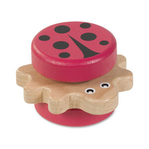 Hochet bois Coccinelle -  Rose  