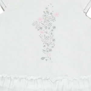 Combinaison courtes avec volants en tulle et print floral 