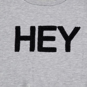 Junior - Sweat en molleton chiné avec inscription patchée 