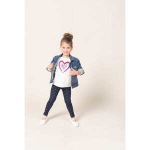 Jegging effet used avec coeurs all-over 