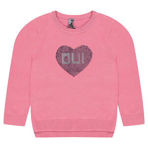 Pull en tricot avec fantaisies sur le devant 