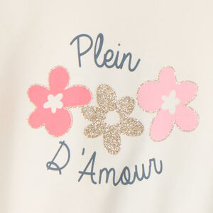 Sweat molleton effet colorblock et manches sherpa pour bébé fille 