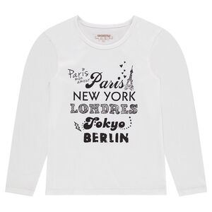 Junior - Tee-shirt manches longues en jersey avec villes printées 