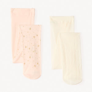Lot de 2 paires de collants fins avec papillons pour bébé fille 