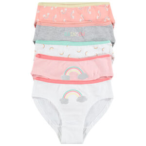 Lot de 5 culottes en coton avec motifs colorés printés 