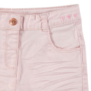 Short en coton effet crinkle à détails en métal rose doré 