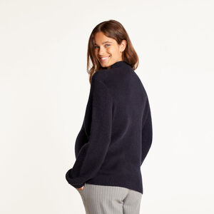 Pull de grossesse col montant en maille côtelée 