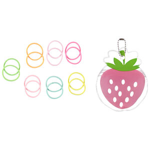 Lot de 15 élastiques dans pochette fraise fille 