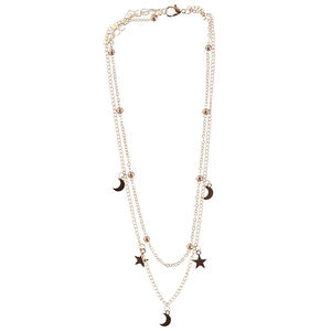 Collier multirang étoiles/lunes fille 