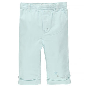 Pantalon en velours milleraies avec broderie  