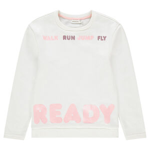 Junior - Sweat en molleton uni avec motif fantaisie  