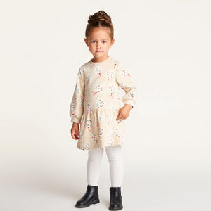 Robe bébé fille en molleton gratté imprimé boules 