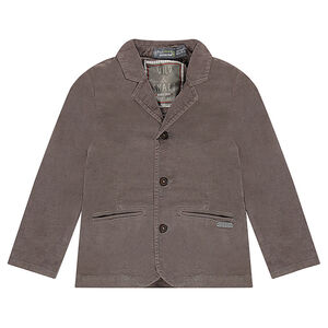 Blazer en velours taupe doublé jersey 