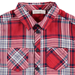 Chemise manches longues à larges carreaux contrastés 