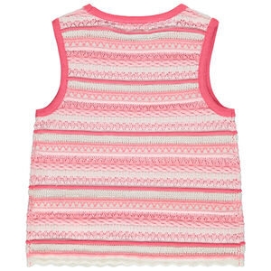 Débardeur en maille crochet effet ajouré fille 