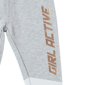 Pantalon de jogging en molleton à bandes et inscription 