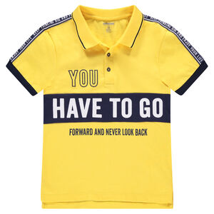 Junior - Polo manches courtes en jersey avec inscriptions printées 