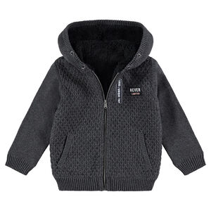 Veste à capuche en tricot doublée sherpa 