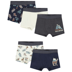 Lot de 5 boxers motifs cerf garçon 