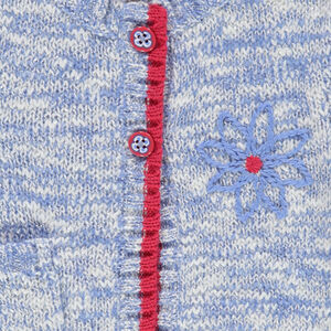 Gilet en fil chiné pailleté avec broderie main 