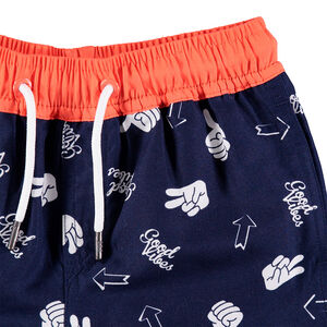 Short de bain avec symboles printés all-over 