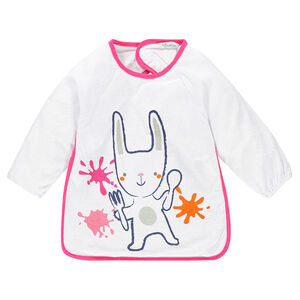 Bavoir manches longues en éponge doublé PVC avec print fantaisie 